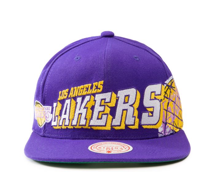 Men's Mitchell & Ness Purple Los Angeles Lakers The Grid Snapback Hat