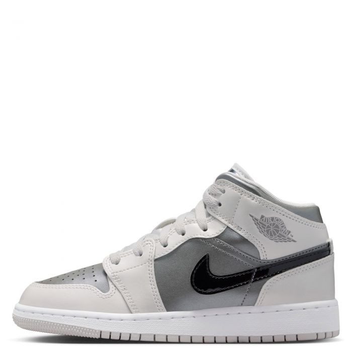 Grade-School Air Jordan 1 Mid SE Photon Dust/Blue Chill-Flat Pewter-Black