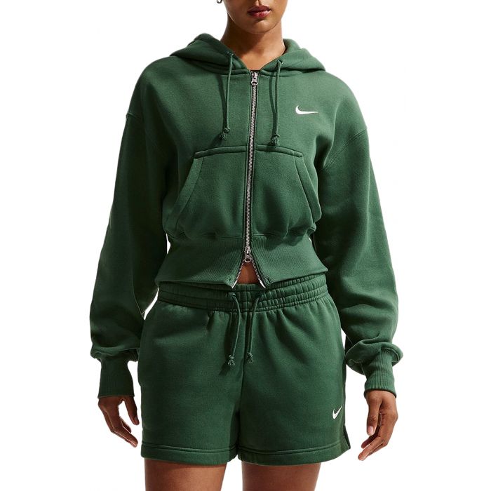  Sportswear Phoenix Fleece Loose Full-Zip Cropped Hoodie Fir/Sail