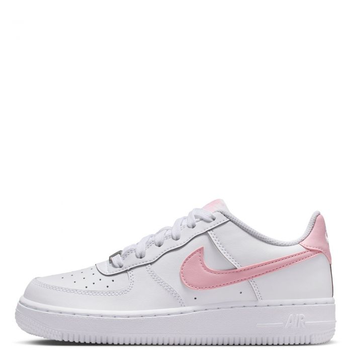 Grade-School Nike Air Force 1 White/Med Soft Pink-White