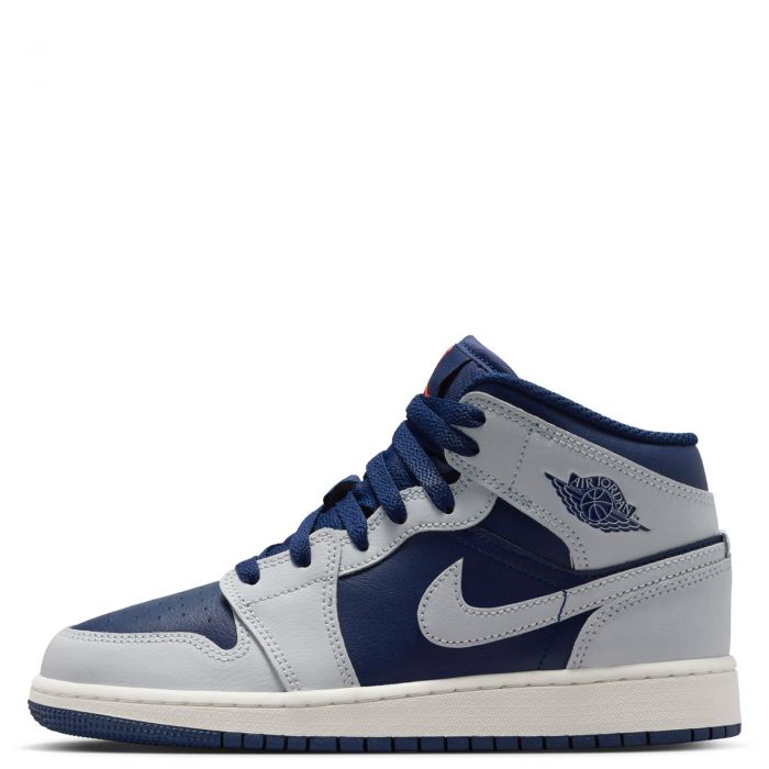 Grade-School Air Jordan 1 Mid Blue Void/Pure Platinum-Summit White