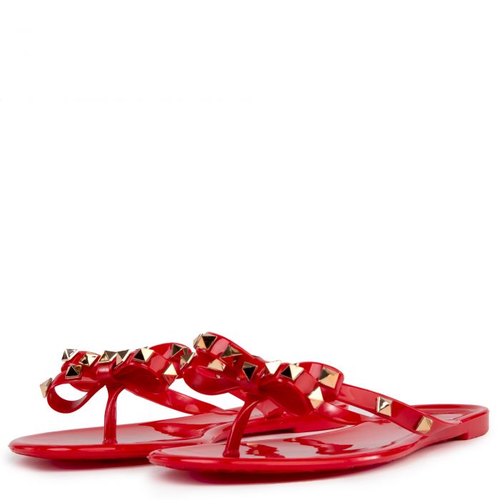Joanie-172 Jelli Flip Flops Red