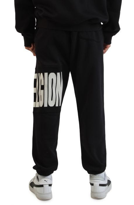 Knit Logo Panel Jogger  Black