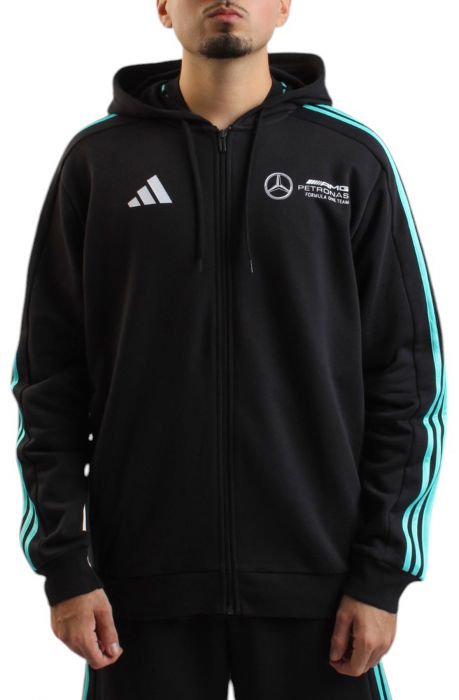 MERCEDES - AMG PETRONAS FORMULA ONE TEAM DNA FULL ZIP HOODIE Black / White