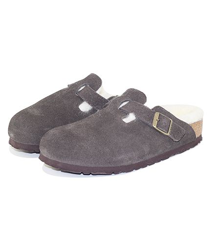 Narrow Boston Shearling Lined Sandals Mocha