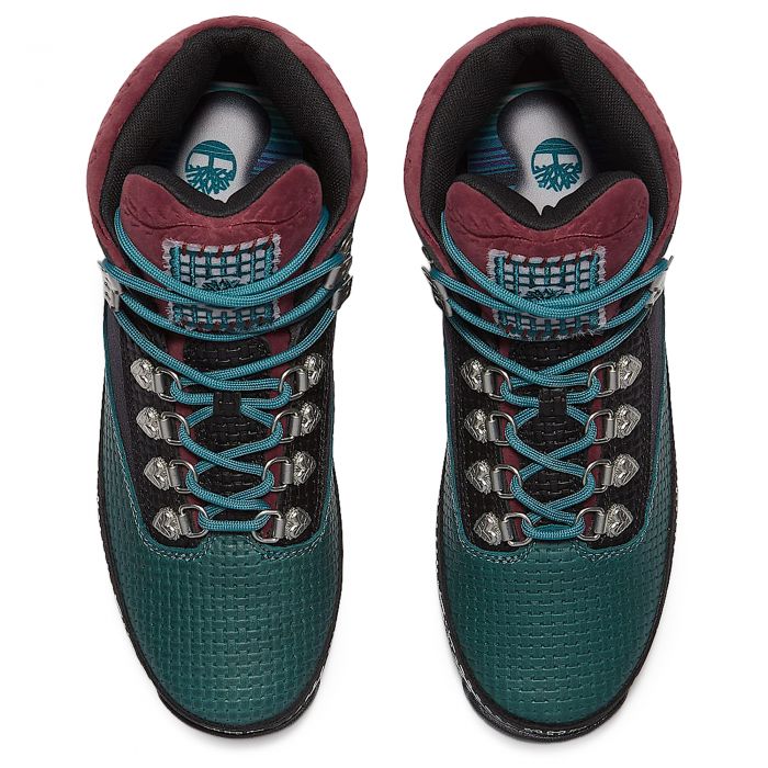 Dia de Muertos Euro Hiker Boot Teal Full Grain