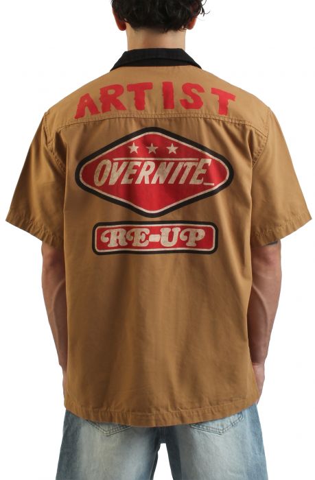 Overnite Artist Button Up Shirt Wheat