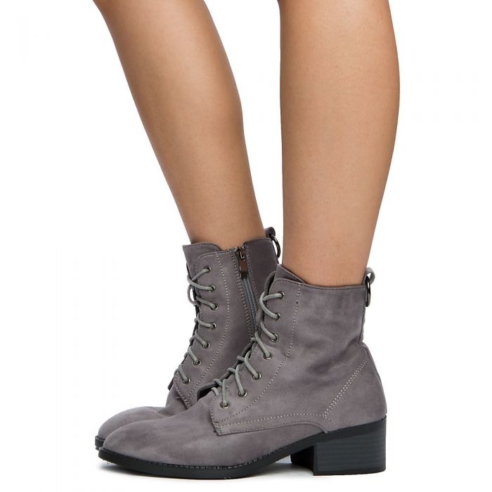 grey suede combat boots