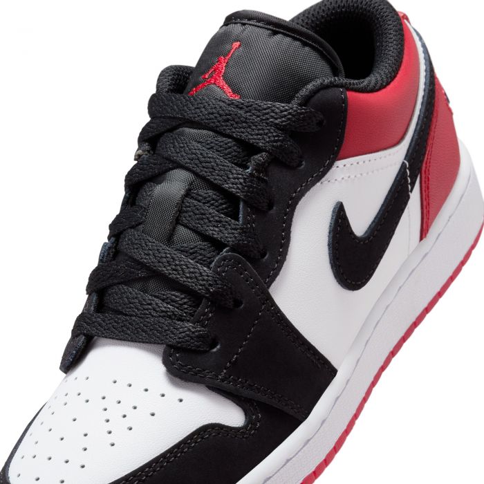 Grade-School Air Jordan 1 Low SE White/Black-Varsity Red