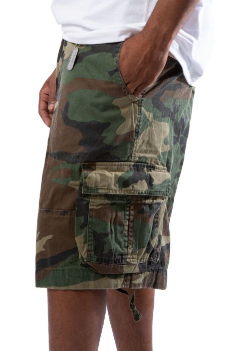 Vintage Camo Infantry Utility Shorts Woodland Camo