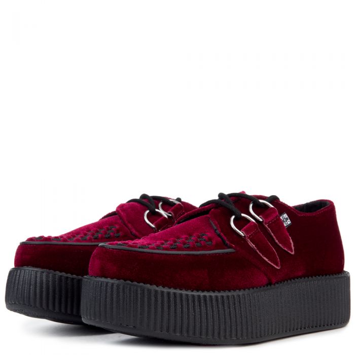 T.U.K Burgundy Velvet Viva Mondo Creeper Burgundy