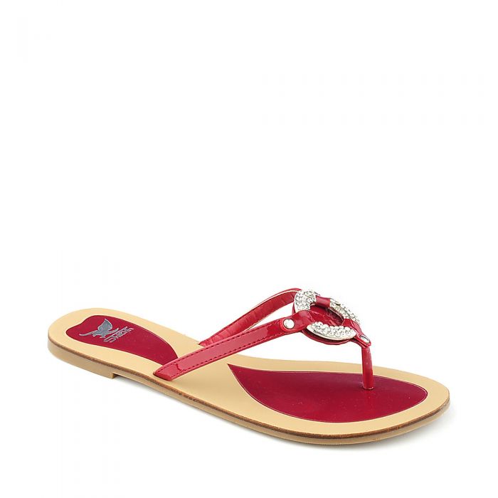 Flavor-S Thong Flip Flop Sandal Red Red