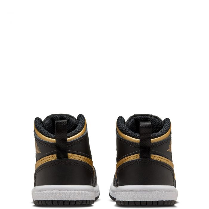 Toddler Jordan 1 Mid Black/Metallic Gold-White
