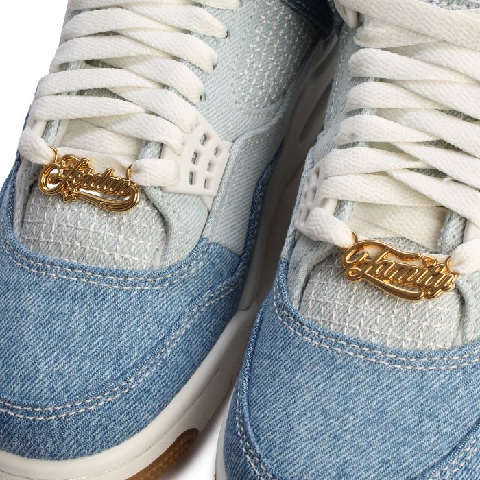 Women's Air Jordan 4 Retro Sail/Sail-Gum Light, Brown-Worn Blue