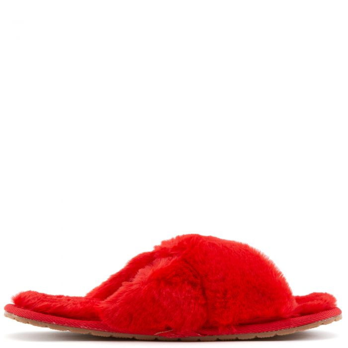 Dearly-1 Fuzzy Slippers Red