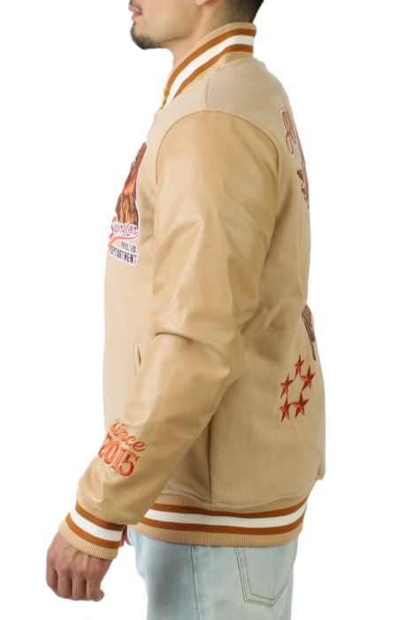 All American Varsity Jacket Beige