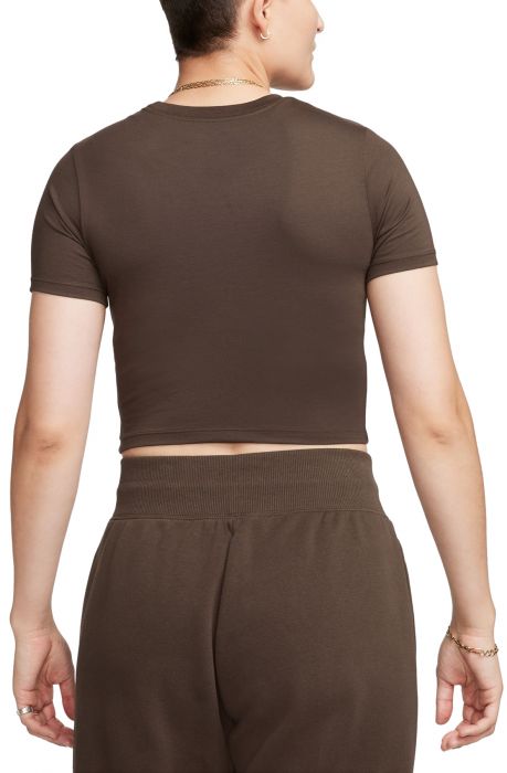 Sportswear Essential Slim Cropped T-Shirt Baroque Brown/White