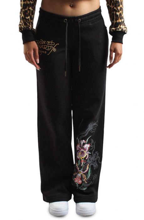  Tiger Fleece Jogger Pants Black
