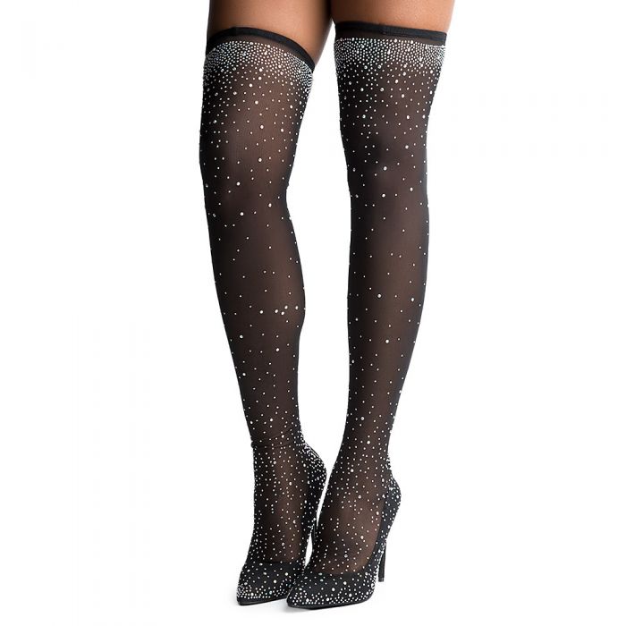 Venus Thigh-High Stocking Heels BLACK