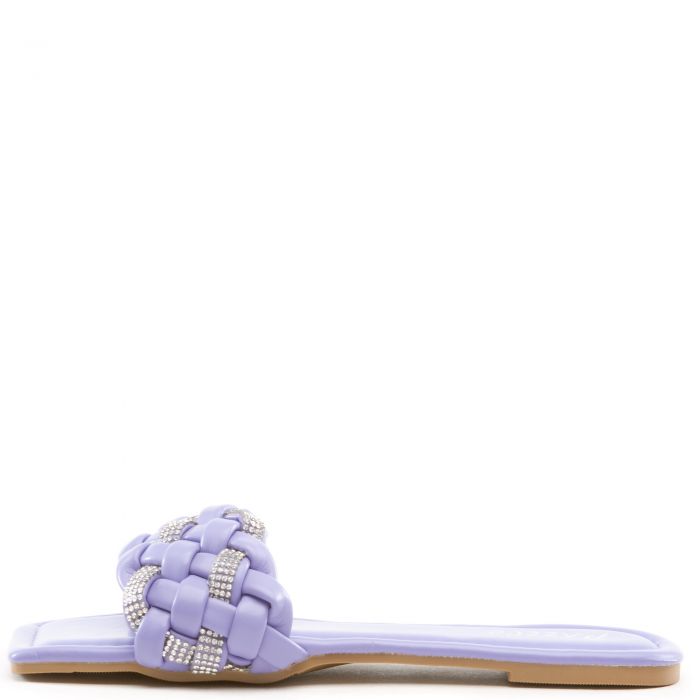 Frenzy-03 Squared Toe Sandals Purple