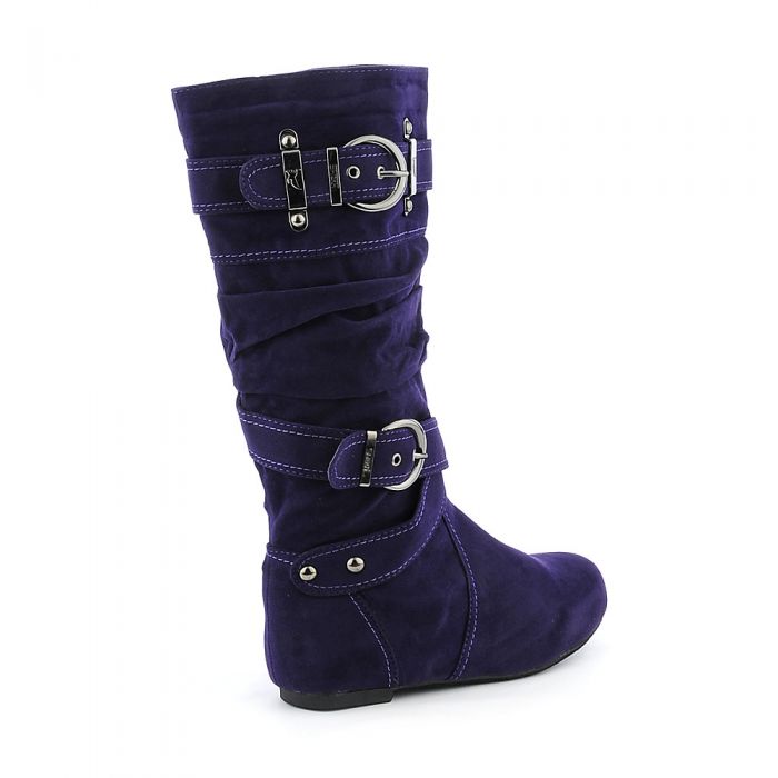 Mid-Calf Flat Boot Sally-4-S Purple