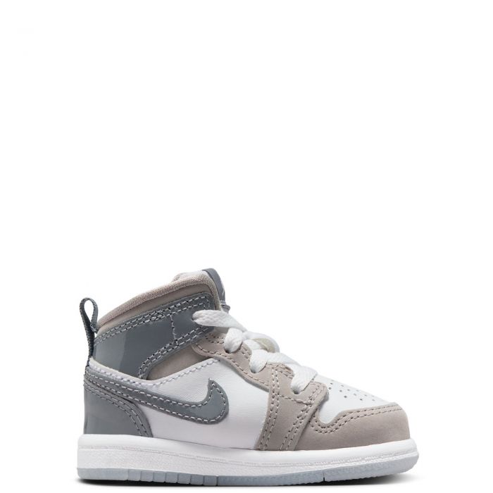 Toddler Jordan 1 Mid SE WHITE/COOL GREY-MEDIUM GREY