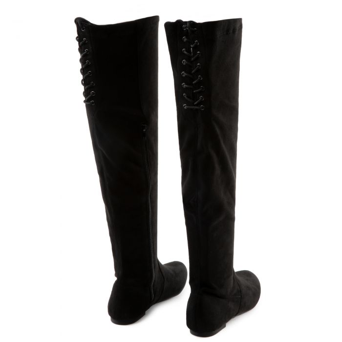 Vickie-40 Over The Knee Boots Black Suede