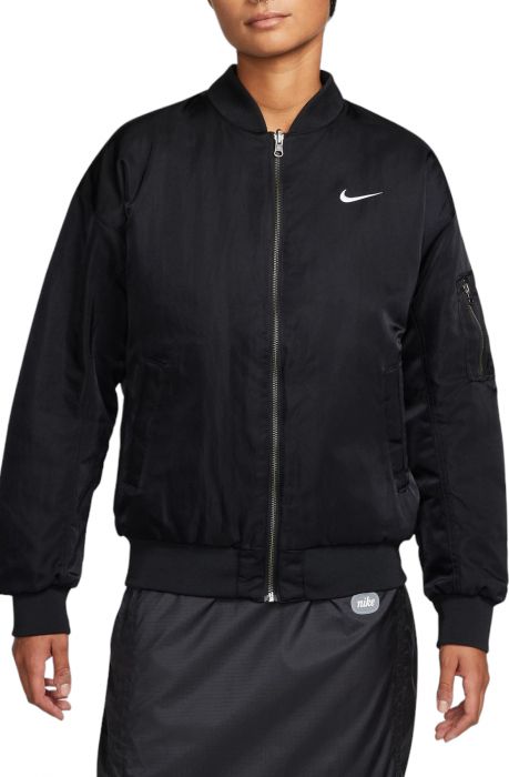 Sportswear Reversible Varsity Bomber Jacket Black/Black/White