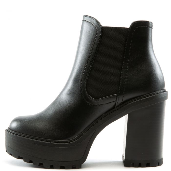 Think-S Platform High Heel Bootie Black Pu