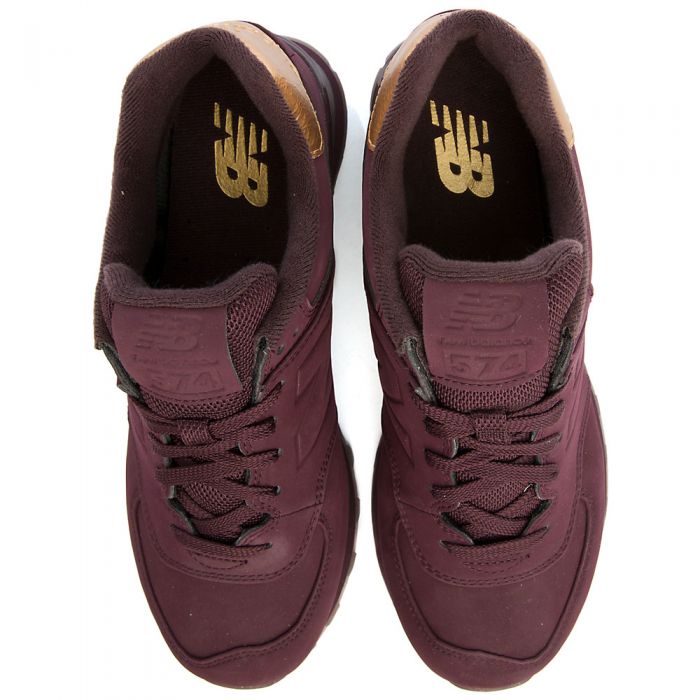 Women's Athletic Walking Shoe 574 Burgundy/Gold