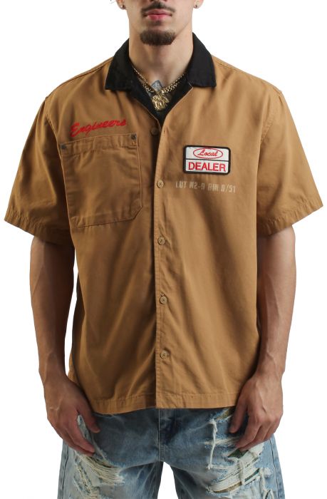 Overnite Artist Button Up Shirt Wheat