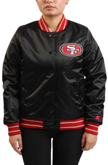 NFL Women's San Francisco 49ers Satin Jacket  Black