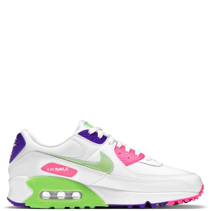 Air Max 90 White/Volt-Indigo Burst-Pink Blast
