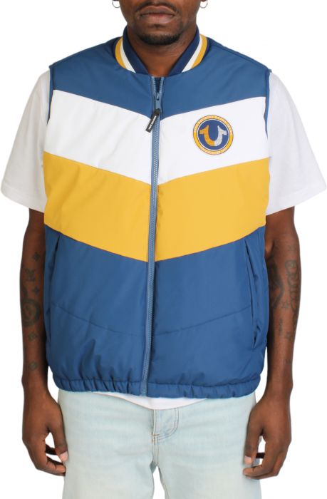 Chevron Puffer Vest  Estate Blue