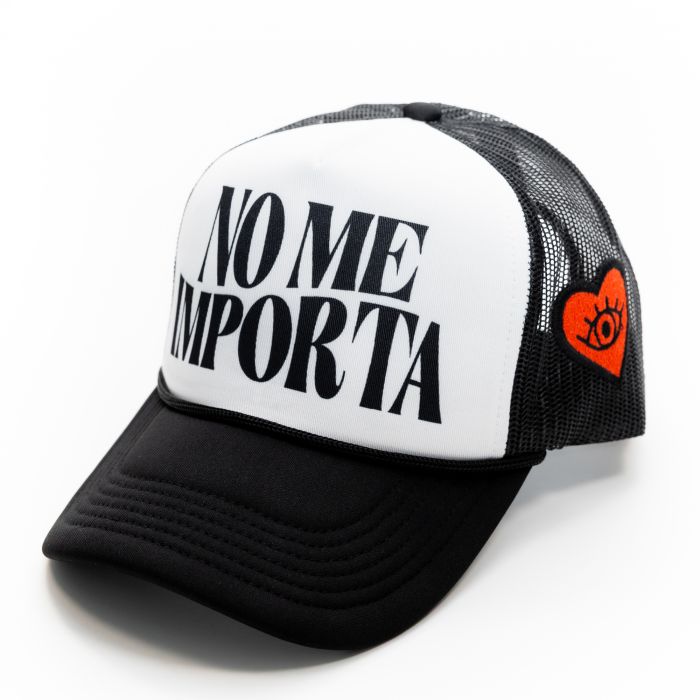 No Me Importa Trucker Hat  Black