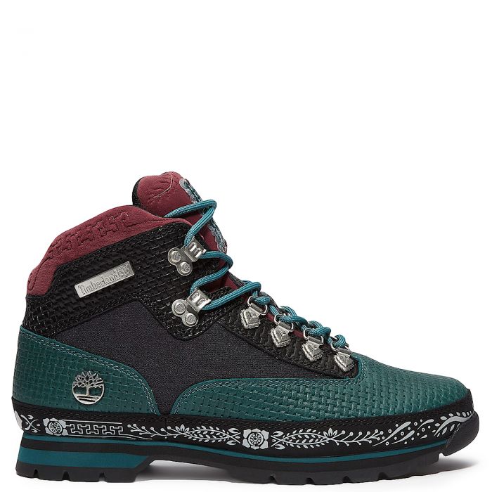 Dia de Muertos Euro Hiker Boot Teal Full Grain