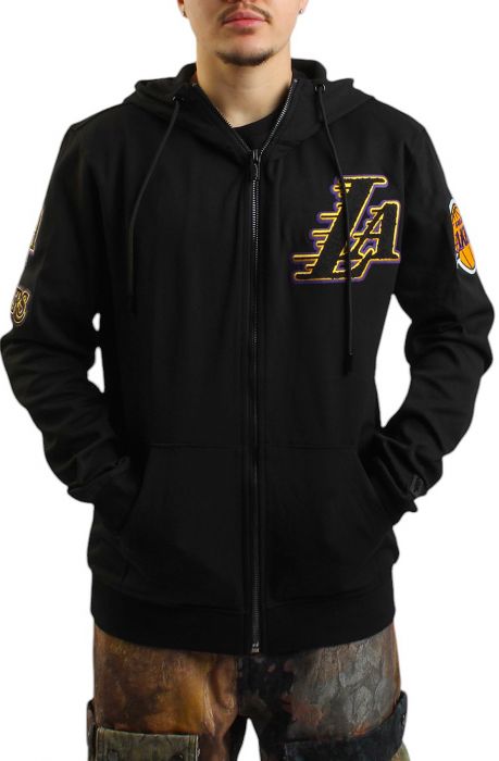 NBA Los Angeles Lakers Full Zip Hoodie  Black