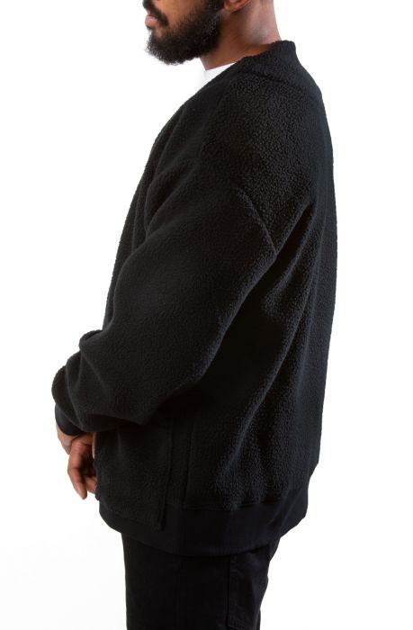 Sherpa Zip Cardigan Black