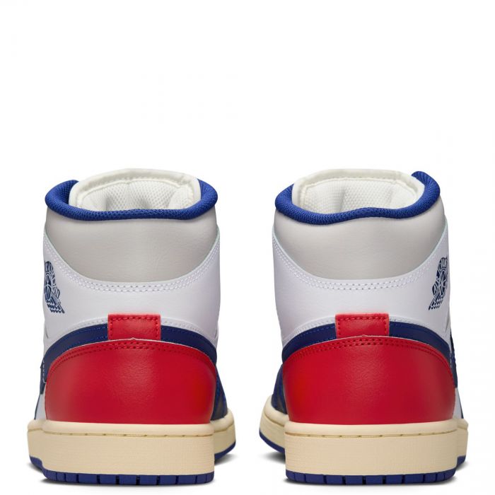 Air Jordan 1 Mid White/Deep Royal Blue-University Red