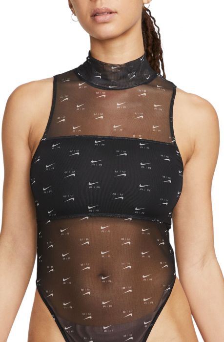 Nike Air Printed Mock-Neck Bodysuit Black