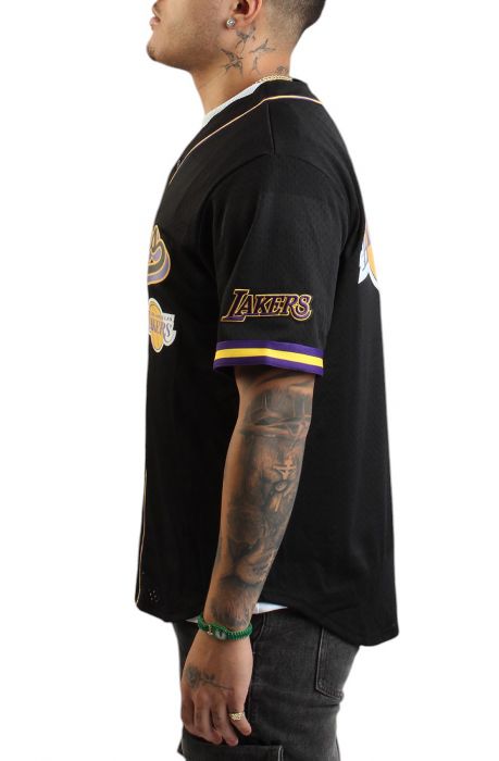Los Angeles Lakers Baseball Jersey  Black