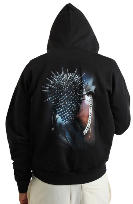 Spike Head Hoodie Black