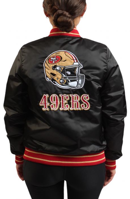 NFL Women's San Francisco 49ers Satin Jacket  Black