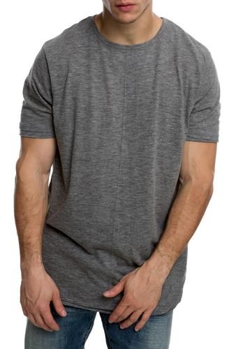 The Raw Lings Raw Edge Scoop Hem Tee Dark Grey