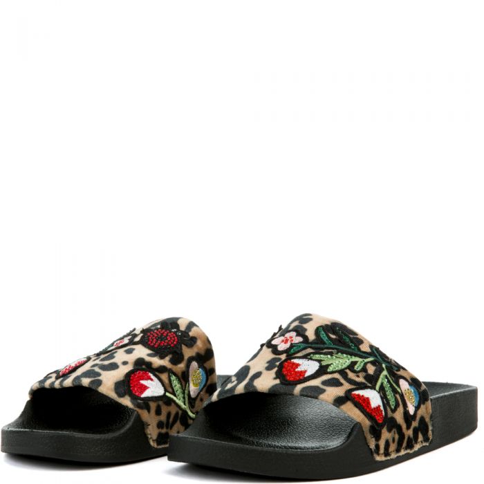 Women's Patches Slide in Multi LEOP MULTI