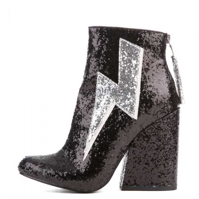YRU Ziggy Glitter Heeled Booties ZIGGY BLACK Shiekh
