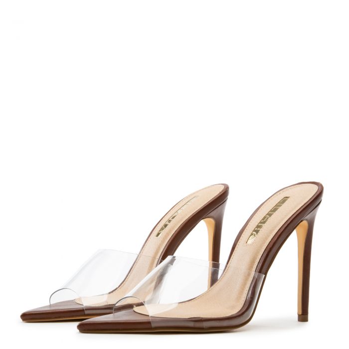 Laurent-3 Pointy Toe Heels Brown