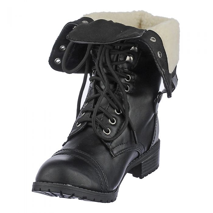 Women's Fold-Down Combat Boot Oralee-S Black