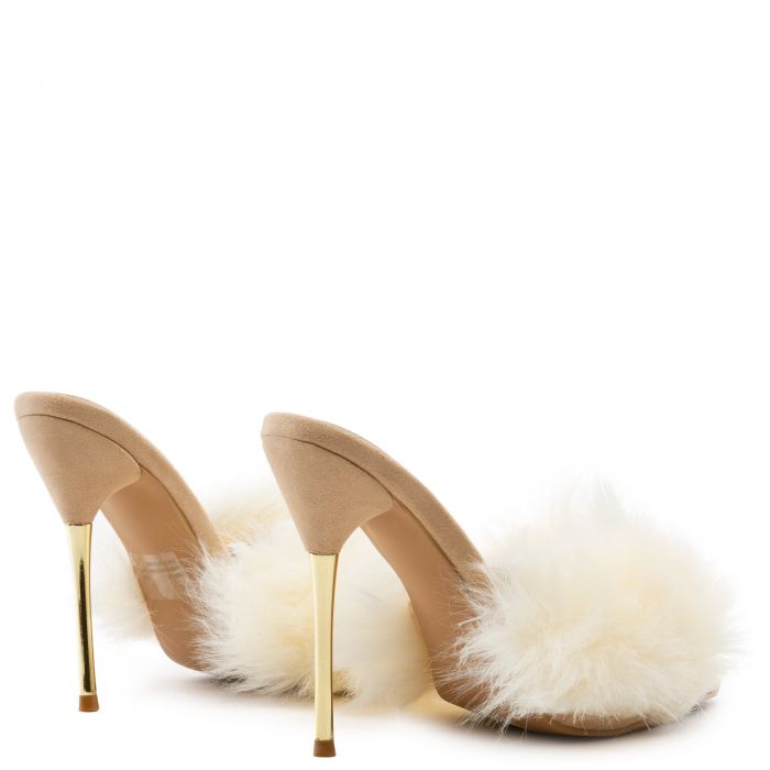 Fuji Fur High Heels Nude