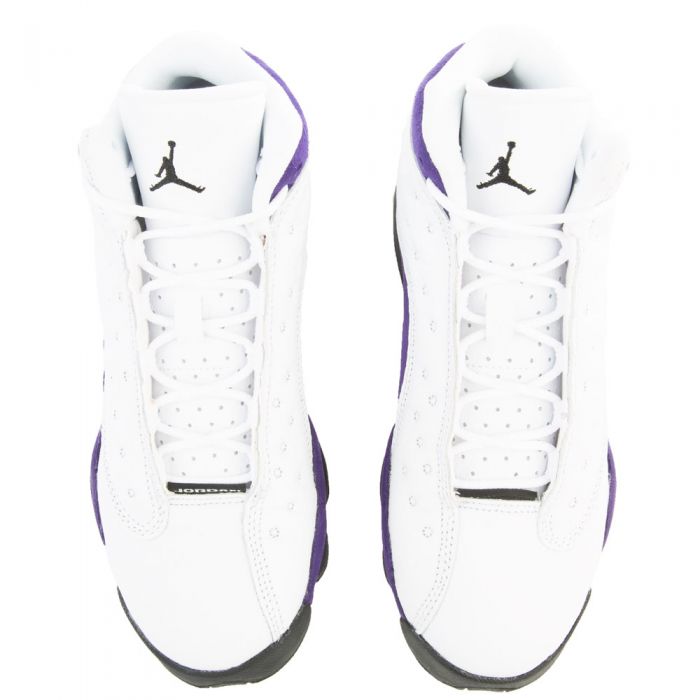 (GS) Air Jordan 13 Retro White/Black-Court Purple-University Gold